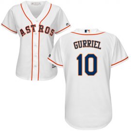 Houston Astros #10 Yuli Gurriel White Home Womens Stitched MLB Jersey