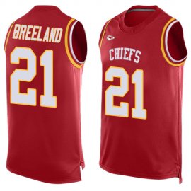 Nike Kansas City Chiefs #21 Bashaud Breeland Red Team Color Mens Stitched NFL Limited Tank Top Jersey