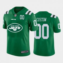 New York Jets Custom Green Mens Nike Big Team Logo Player Vapor Limited NFL Jersey