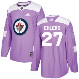 Adidas Winnipeg Jets #27 Nikolaj Ehlers Purple Authentic Fights Cancer Stitched NHL Jersey