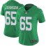 Nike Philadelphia Eagles #65 Lane Johnson Green Womens Stitched NFL Limited Rush Jersey