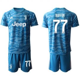 Juventus #77 Buffon Light Blue Soccer Club Jersey