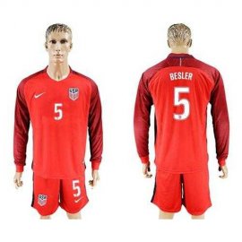USA #5 Besler Away Long Sleeves Soccer Country Jersey