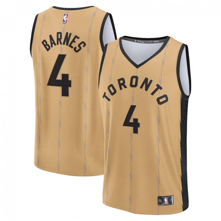 Scottie Barnes Toronto Raptors Fanatics Branded Unisex 2023/24 Fast Break Jersey – Gold – City Edition Scottie Barnes Toronto Raptors Fanatics Branded Unisex 2023/24 Fast Break Jersey – Gold – City Edition