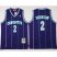 Charlotte Hornets #2 Larry Johnson Purple Mitchell And Ness Throwback Stitched NBA Jersey