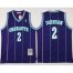 Charlotte Hornets #2 Larry Johnson Purple Mitchell And Ness Throwback Stitched NBA Jersey