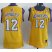 Cheap Women Los Angeles Lakers 12# Dwight Howard Yellow Revolution 30 Swingman Jersey