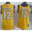 Cheap Women Los Angeles Lakers 12# Dwight Howard Yellow Revolution 30 Swingman Jersey