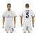 Real Madrid #5 Zidane White Home Soccer Club Jersey