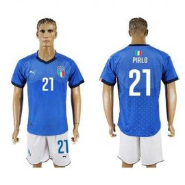 Italy #21 Pirlo Blue Home Soccer Country Jersey