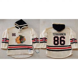 Chicago Blackhawks #86 Teuvo Teravainen Cream Heavyweight Pullover Hoodie Stitched NHL Jersey