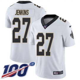 Nike New Orleans Saints #27 Malcolm Jenkins White Mens Stitched NFL 100th Season Vapor Untouchable Limited Jersey