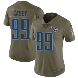 Nike Tennessee Titans #99 Jurrell Casey Olive Womens Stitched NFL Limited 2017 Salute to Service Jersey