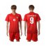 Poland #9 Lewandowski Red Away Soccer Country Jersey