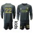 Liverpool #22 Mignolet Black Goalkeeper Long Sleeves Kid Soccer Club Jersey