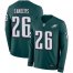 Nike Philadelphia Eagles #26 Miles Sanders Midnight Green Team Color Mens Stitched NFL Limited Therma Long Sleeve Jersey