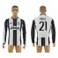 Juventus #21 Pirlo Home Long Sleeves Soccer Club Jersey