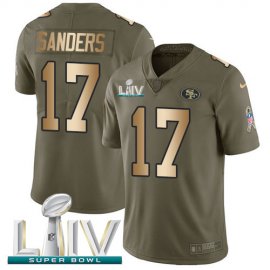 Nike San Francisco 49ers #17 Emmanuel Sanders Olive/Gold Super Bowl LIV 2020 Youth Stitched NFL Limited 2017 Salute To Service Jersey