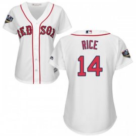 Boston Red Sox #14 Jim Rice White Home 2018 World Series Womens Stitched MLB Jersey