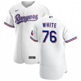 Texas Rangers #76 Eli White Mens Nike White Home 2020 Authentic Player MLB Jersey