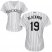Colorado Rockies #19 Charlie Blackmon White Strip Home Womens Stitched MLB Jersey