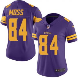 Nike Minnesota Vikings #84 Randy Moss Purple Womens Stitched NFL Limited Rush Jersey
