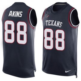 Nike Houston Texans #88 Jordan Akins Navy Blue Team Color Mens Stitched NFL Limited Tank Top Jersey