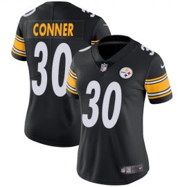 Nike Pittsburgh Steelers #30 James Conner Black Team Color Womens Stitched NFL Vapor Untouchable Limited Jersey
