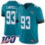 Nike Jacksonville Jaguars #93 Calais Campbell Teal Green Alternate Mens Stitched NFL 100th Season Vapor Limited Jersey