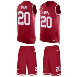 Nike San Francisco 49ers #20 Jimmie Ward Red Team Color Mens Stitched NFL Limited Tank Top Suit Jersey