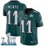 Nike Philadelphia Eagles #11 Carson Wentz Midnight Green Team Color Super Bowl LII Mens Stitched NFL Vapor Untouchable Limited Jersey