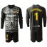 Barcelona #1 Ter Stegen Black Goalkeeper Long Sleeves Soccer Club Jersey