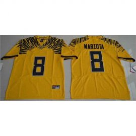 Oregon Ducks #8 Marcus Mariota Yellow Limited Stitched NCAA Jersey