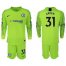 Chelsea #31 Green Shiny Green Goalkeeper Long Sleeves Soccer Club Jersey
