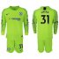 Chelsea #31 Green Shiny Green Goalkeeper Long Sleeves Soccer Club Jersey