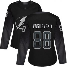 Adidas Tampa Bay Lightning #88 Andrei Vasilevskiy Black Alternate Authentic Womens Stitched NHL Jersey