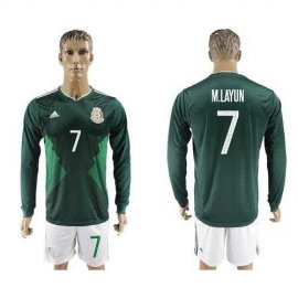Mexico #7 M.Layun Home Long Sleeves Soccer Country Jersey