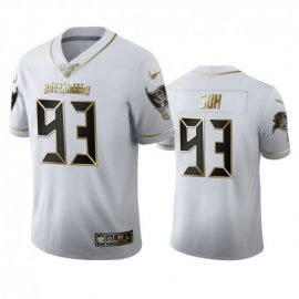 Tampa Bay Buccaneers #93 Ndamukong Suh Mens Nike White Golden Edition Vapor Limited NFL 100 Jersey