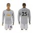Manchester United #25 Valencia Sec Away Long Sleeves Soccer Club Jersey