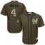 Milwaukee Brewers #4 Paul Molitor Green Salute to Service Stitched Youth MLB Jersey