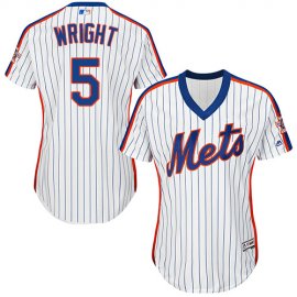 New York Mets #5 David Wright White(Blue Strip) Alternate Womens Stitched MLB Jersey