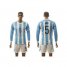 Argentina #5 Gago Home Long Sleeves Soccer Country Jersey