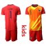 France #1 Lloris Red Goalkeeper Kid Soccer Country Jersey