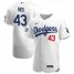 Los Angeles Dodgers #43 Edwin Rios Mens Nike White Home 2020 World Series Champions Authentic Player MLB Jersey