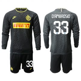 Inter Milan #33 DAmbrosio Third Long Sleeves Soccer Club Jersey