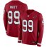 Nike Arizona Cardinals #99 J.J. Watt Red Team Color Mens Stitched NFL Limited Therma Long Sleeve Jersey