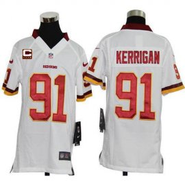 Nike Washington Football Team #91 Ryan Kerrigan White With C Patch Youth Stitched NFL Elite Jersey