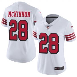 Nike San Francisco 49ers #28 Jerick McKinnon White Rush Womens Stitched NFL Vapor Untouchable Limited Jersey