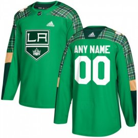Mens Adidas Los Angeles Kings Personalized Green St. Patricks Day Custom Practice NHL Jersey