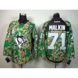Pittsburgh Penguins #71 Evgeni Malkin Camo Veterans Day Practice Stitched NHL Jersey